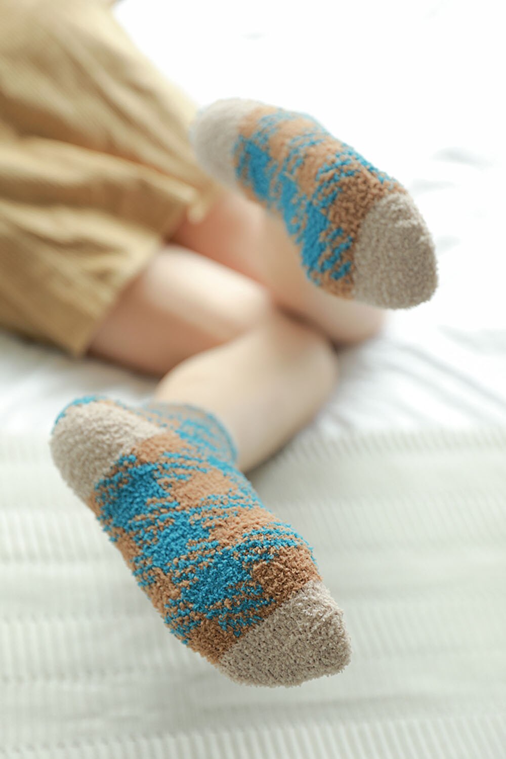 Femmes moelleux chaussettes Plaid maison doux lit plancher dormir Terry chaussette plus épais femelle corail polaire chaussettes