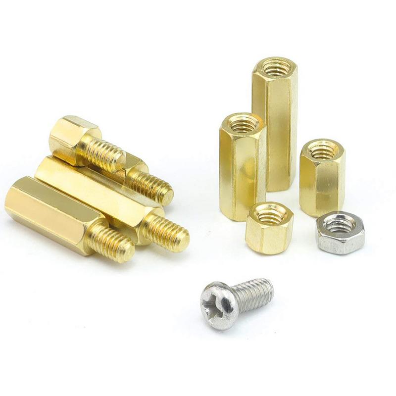 360Pcs M2 M3 M4 Brass Male Female Standoff Spacer Hex Screws Bolts Nuts Set