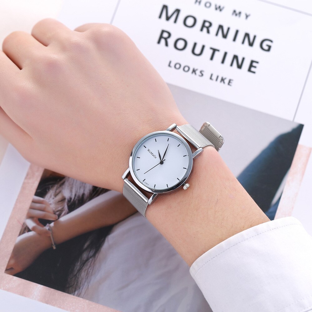 Couple‘s Watch Stainless Steel Quartz Wristwatch Simple Student Watch Men Women Girl Watch Clock Relogio C023