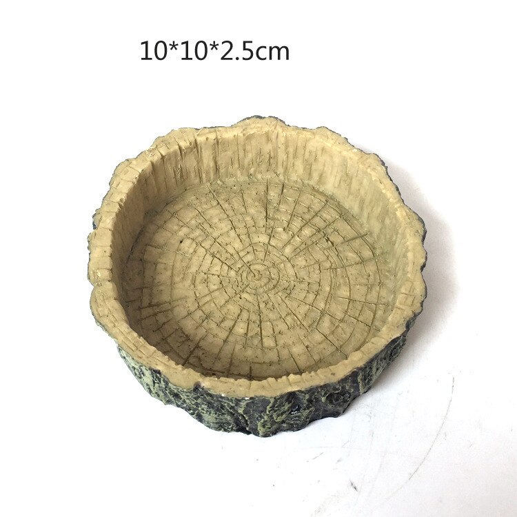 Aquarium Aquarium Landschap Reptiel Hout Vorm Feeder Kom Hars Niet-giftige Food Bassin Schildpad Schildpad Krabben Voor voeden: wood color