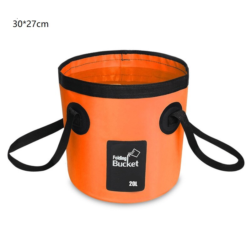 Opvouwbare Emmer Outdoor Reizen Picknick Vissen Emmers Box Wasstraat Waterdichte Water Bag Container Auto Opslag Carrier Emmer: L-Orange