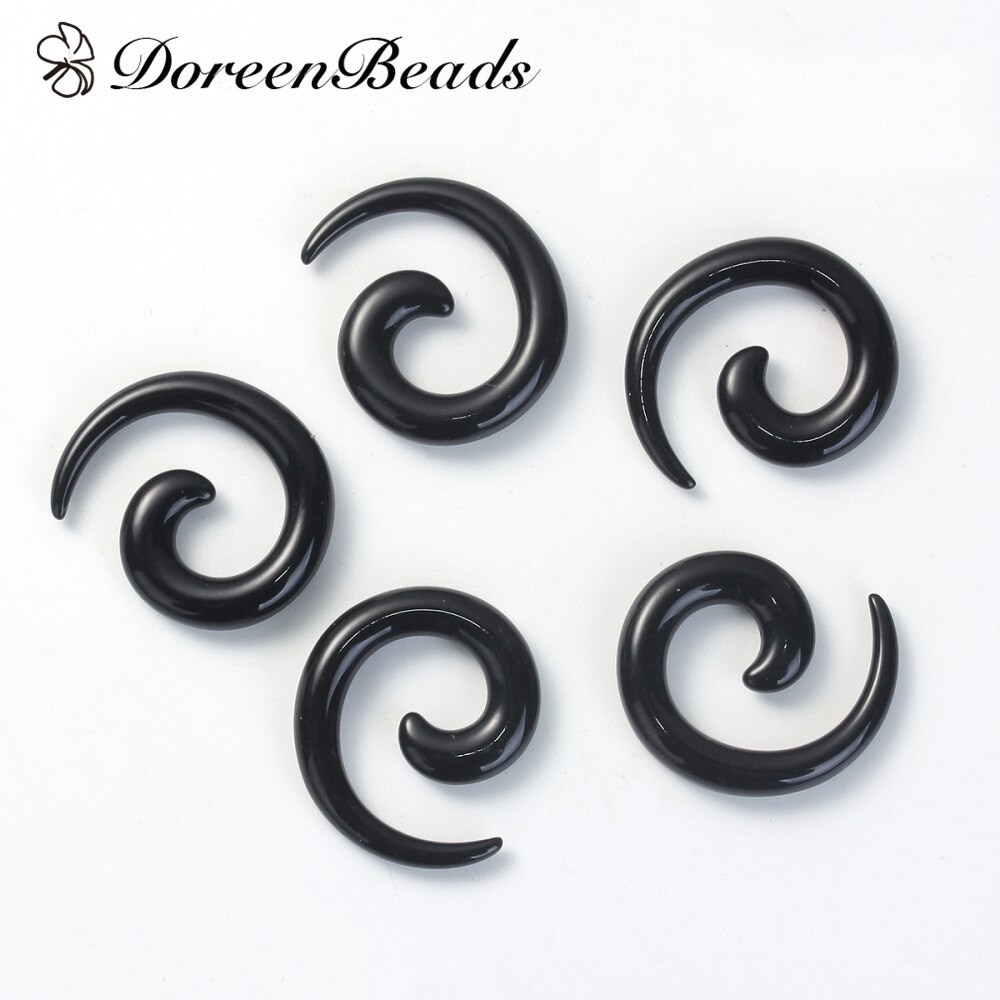 DoreenBeads, expansores de oreja de túnel cónico en espiral acrílico, joyería para el cuerpo de los hombres, tapones para orejas tragus, 1 unidad