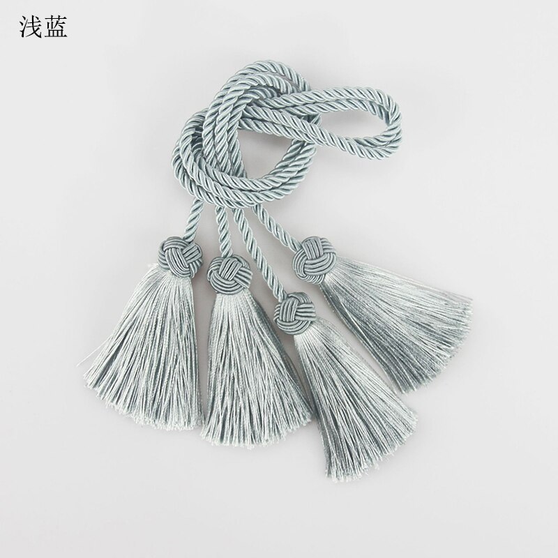 Accesorios de cortina con borlas para decoración del hogar, cuerda de soporte de hebilla de cortina, tejido hecho a mano, 1 par: Verde