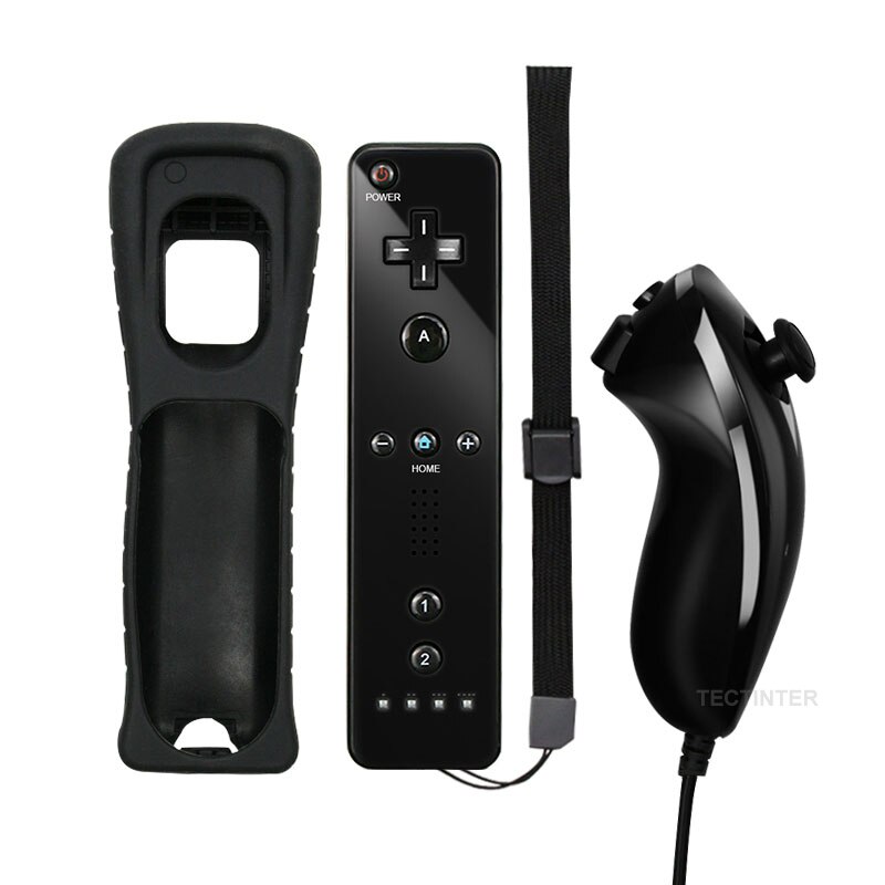 Without Motion Plus Controller For Wii Wireless Games Remote Nunchuck For Wii 2 in 1 Bluetooth Game Controle Silicone Soft Case