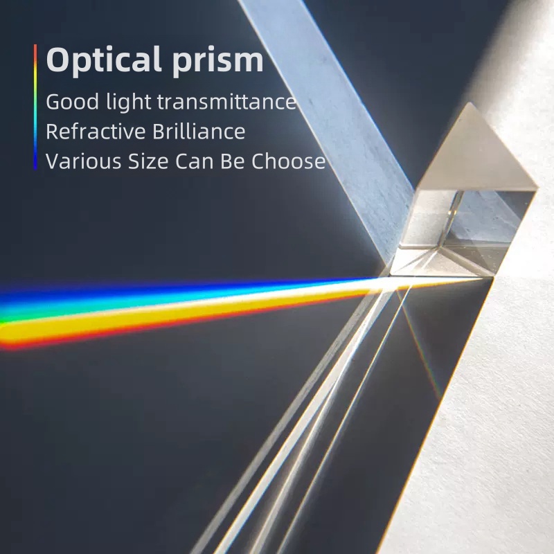 Triangular Color Prism 25*25*80MM Optical Glass Right Angle Reflecting Triangular Prism For Teaching Light Spectrum