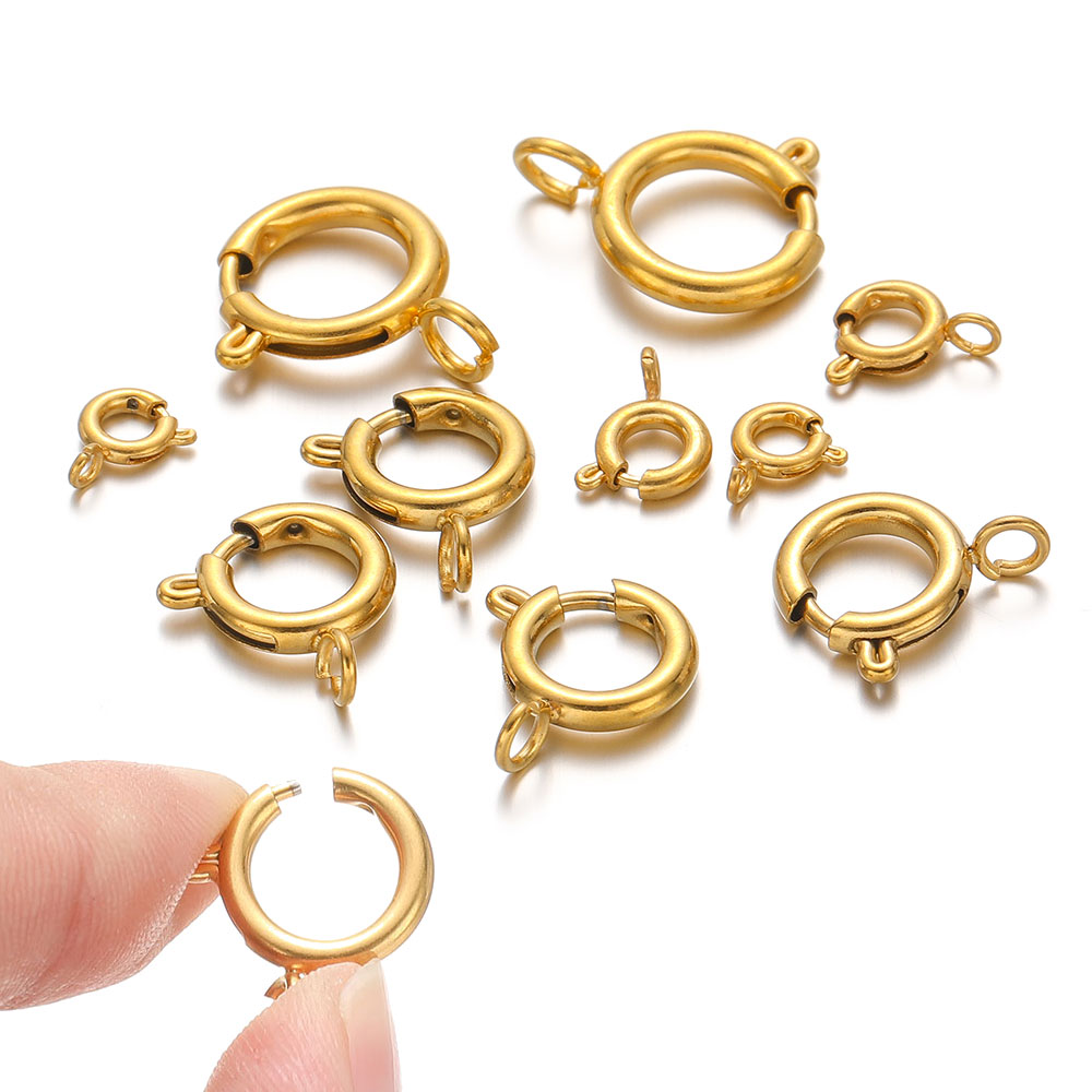 10 stuks cirkelveerknop roestvrijstalen sluitingen haken eindconnectoren voor doe-het-zelf ketting sluitingen sieraden maken accessoires