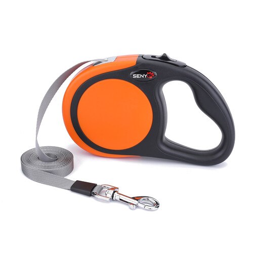 Dog Leash Retractable Automatic Extending Puppy Walking Running Leads 3M/5M Premium Durable Dog Traction Rope Belt Pet Leash: orange / 5M