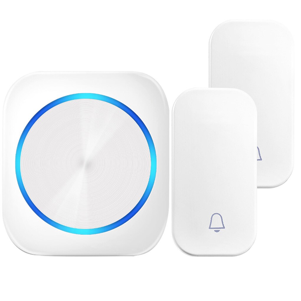 Self Powered Wireless Waterproof DoorBell Door Bell Night Light No Battery Smart Home 1/2 Button 1/2 Receiver EU Plug: white M688-21 EU