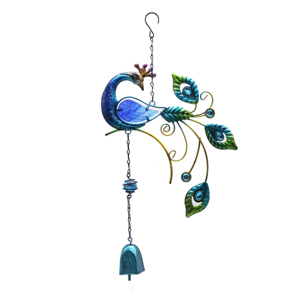 Garden Beauty Peacock Wind Chimes Yard Home Decor Large Hanging Pendant Outdoor Ornament: Blue