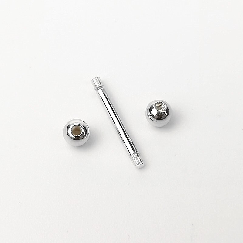 1Pcs 925 Sterling Zilver Tong Ring Straight Barbell Wenkbrauw Tepel Ring Body Piercing Bar Lichaam Sieraden