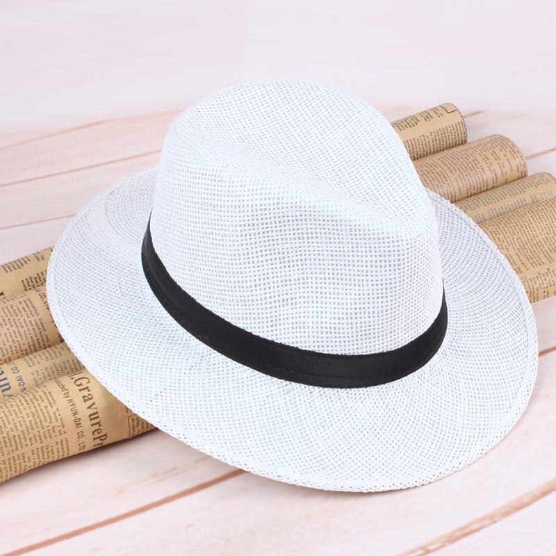 Mannen Stro Panama Hoed Handgemaakte Cowboy Cap Zomer Strand Reizen Zonnehoed Nyz Winkel