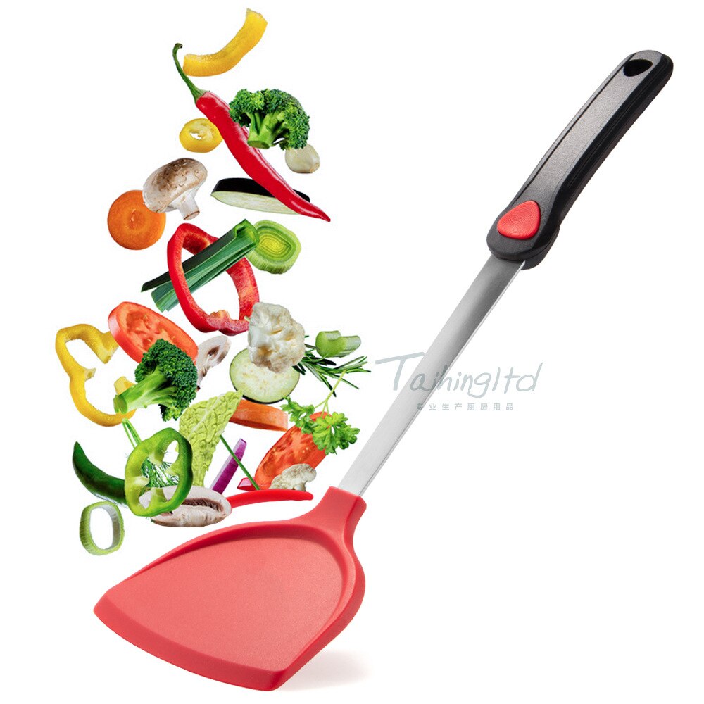 gui jiao chan Food Grade Stainless Steel Spatula with Non-stick Pot gui jiao chan Solid Head Non-Rubber Handle