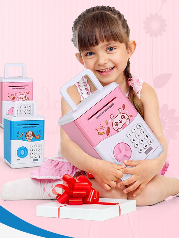 Spaarpot ATM Mini Spaarpot Veiligheid Cartoon Wachtwoord Kauwen Coin Cash Storting Machine Voor Kinderen Kids