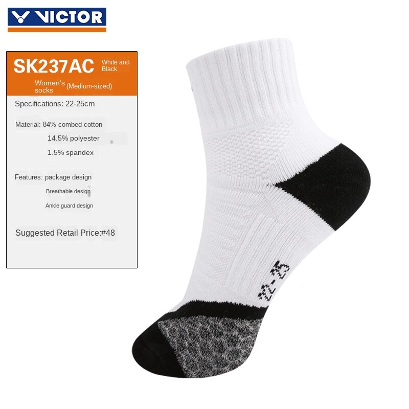 3 Paar Sokken Vrouwelijke Victor Badminton Sokken Vrouwen Sport Sok Verdikte Handdoek Bodem Te Absorberen Zweet En Ventileren SK225: sk237ac