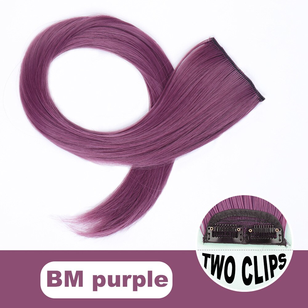 Xg color strip extension 22 tommer clip in hair extensions lange lige ombre frisurer 8 farver tilgængelige til kvinder hovedbeklædning: 2c- bmplilla
