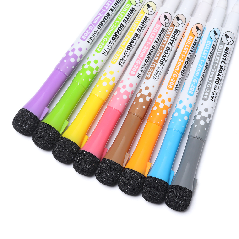 1 PC Löschbaren Magnetische Whiteboard Stift Trockenen Weiß Gremium Marker Magnet Radiergummi Büro Schule Liefert 8 farben Erhältlich