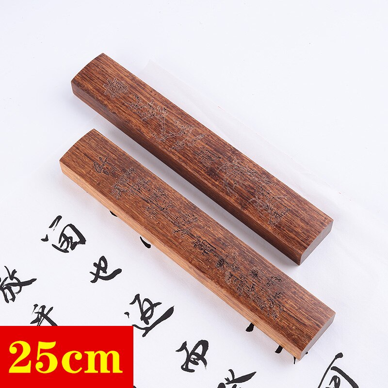 Chinese Houten Sculptuur Paperweights 2Pcs Brush Pen Schilderen Paperweights Multi-Size Pisa Papeles Palissander Papier Drukken Prop: J