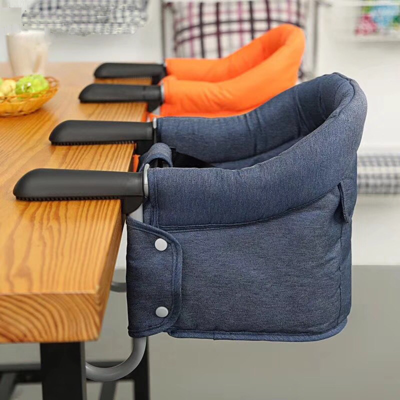 Silla alta plegable portátil para comer al bebé, cinturón de seguridad, asiento para bebé, silla de comer con gancho para bebé, elevador infantil