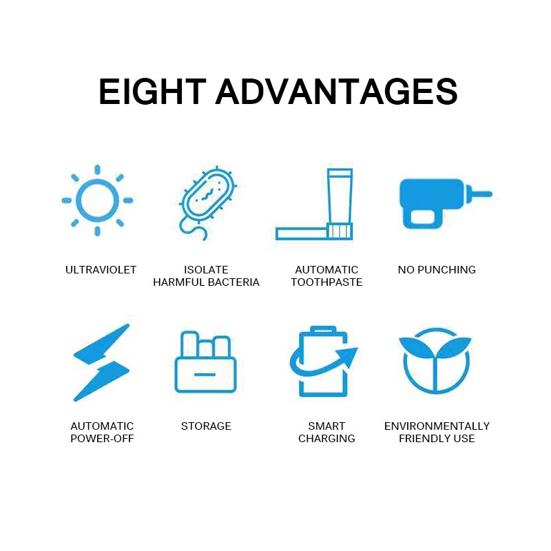 Intelligent Solar Multifunctional Sterilizer Toothpaste Dispenser Ultraviolet Antibacterial Holders UV Light Toothbrush Holder