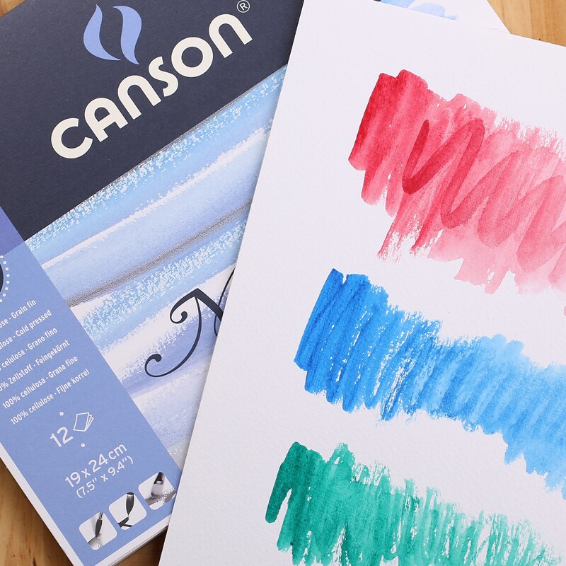 Canson-Papel de acuarela Original de Francia, 300g/m2, pintura de acuarela, 8K/16K/32K, 12 hojas, suministros de arte