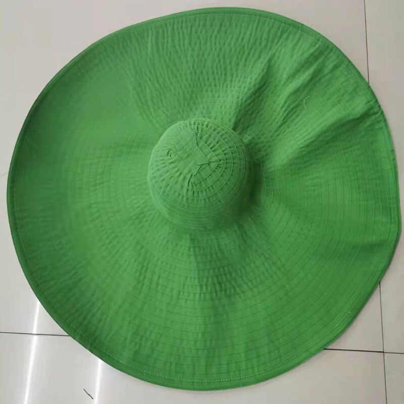 Chapeau en tissu à Large bord de 70CM pour femmes, surdimensionné et pliable, idéal pour la plage ou les voyages, à la: 2
