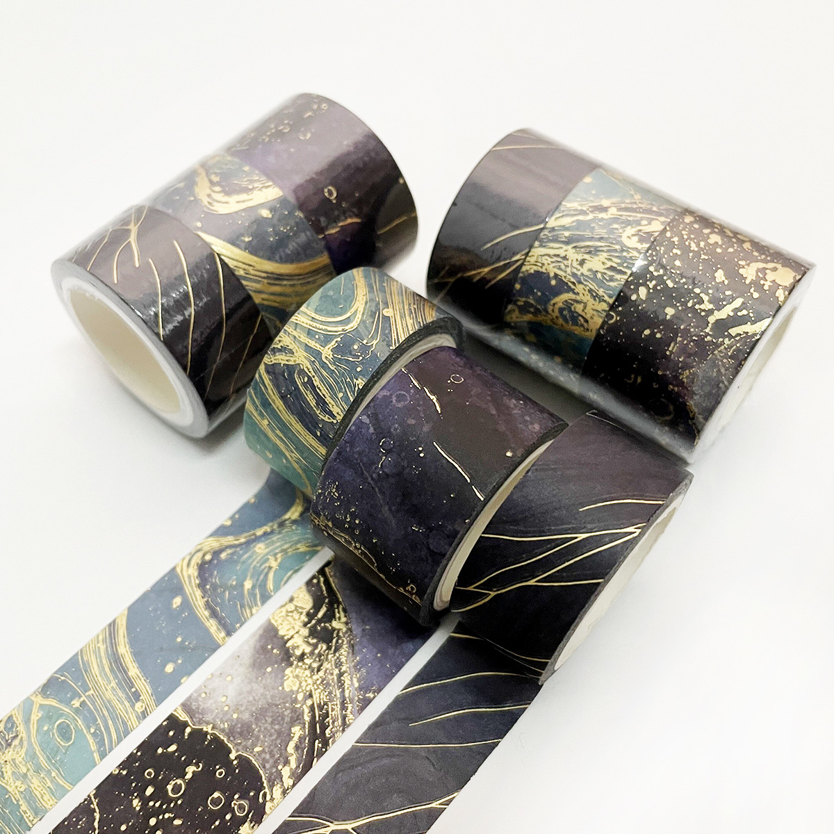 3 Rollen Washi Band einstellen Goldfolie Dekoratives Klebeband Kawaii 5 m Scrapbooking Washitape Aufkleber Tagebuch Briefpapier Maskierung klopfen: verrotten