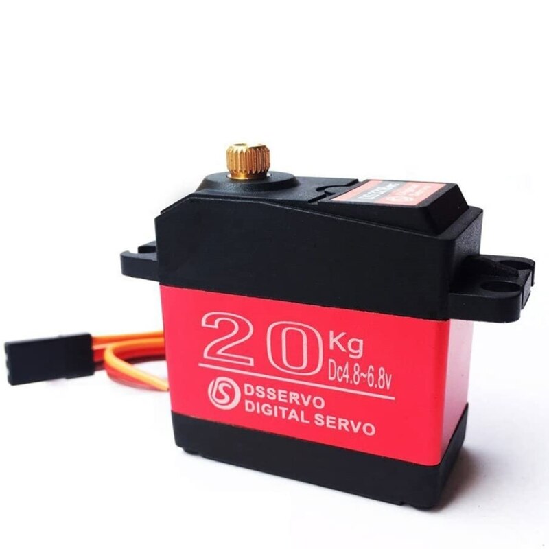1Pcs 20Kg High Torque Coreless Servo Motor Metalen Digitale Waterdichte Gear &amp; Koper + Aluminium Servo Gear Voor robotic Diy