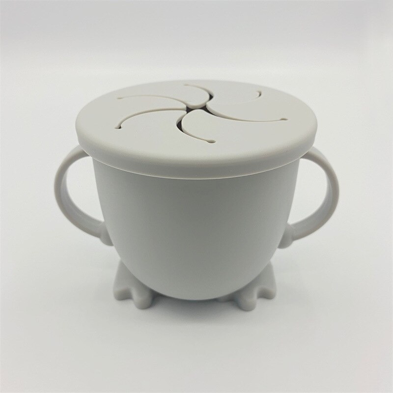1PC Baby Silicone Snack Cup Baby Double Handle Silicone Feeding Bowl Spill-Proof Biscuits Container Box Snacks Storage Box