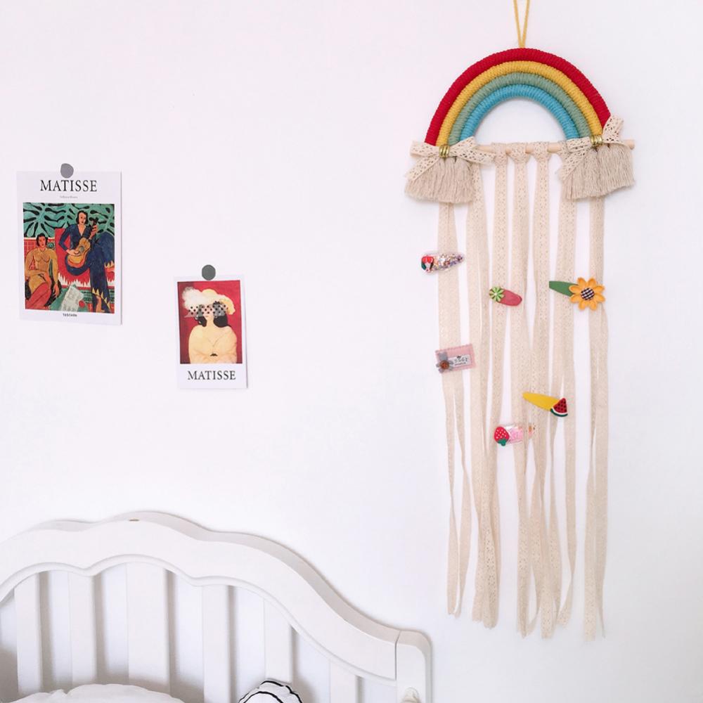Style Cute Rainbow Hairpin Hair Clip Holder Storage Organizer Girl Room Hanging Ornament Decoration Crafts