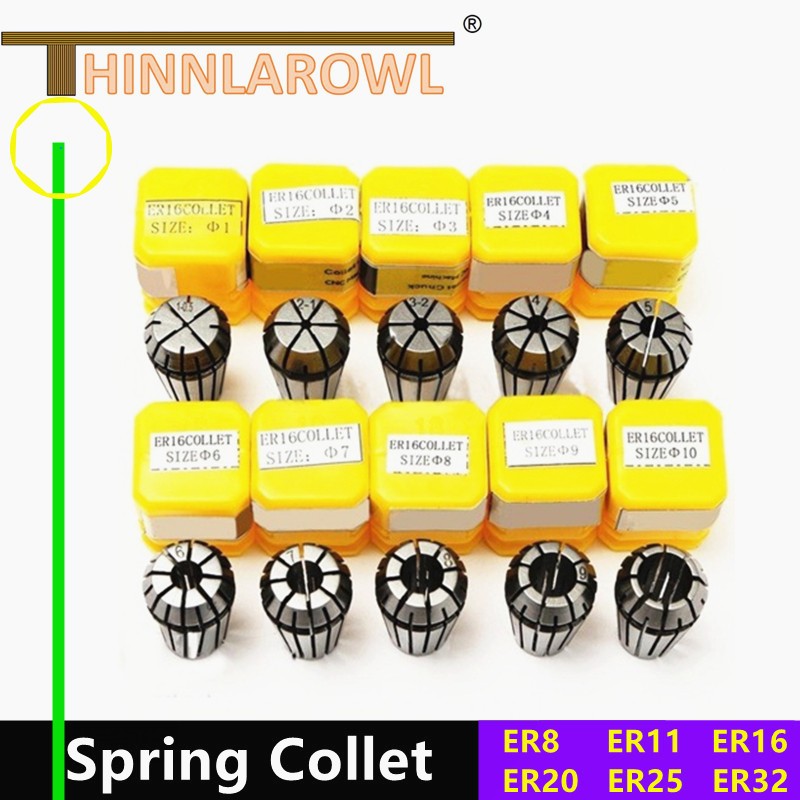 Spring Collet Precision Collet Chuck Set ER8 ER16 ER20 ER25 ER32 ER40 For CNC Engraving Machine Milling Lathe Tool Holder