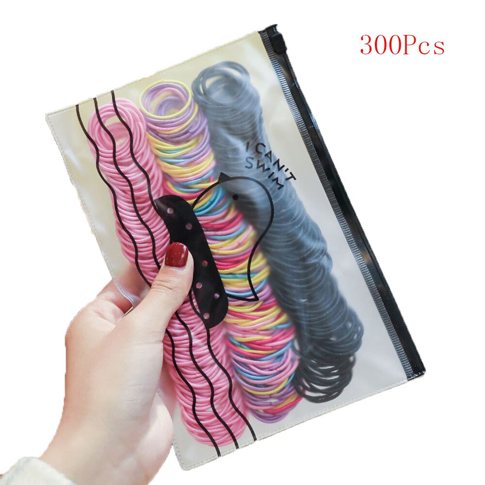 100-500 Stks/pak Meisjes Kleurrijke Elastische Rubber Band Kinderen Hair Gum Leuke Haarband Voor Baby Meisje Paardenstaart Houder haar Accessoire: 8