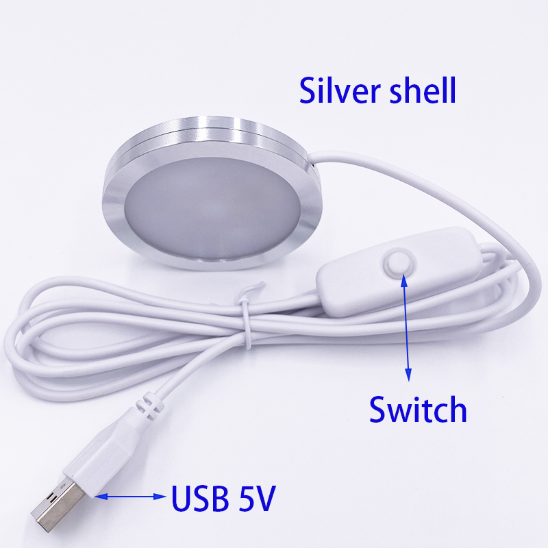 Ultraslanke LED-spot USB 5V LED onder kastplanklicht Caravan Campervan Spotlight Binnenlicht met schakelaar 3W