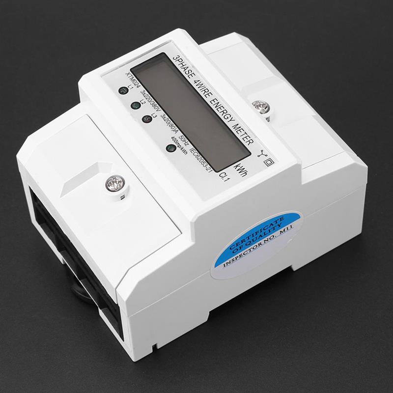 3 Phase 4 Wire 380V 3x20(80A) Electronic Power Energy Meter Wattmeter kWh 50Hz Measuring Tools Digital LCD Backlight Display