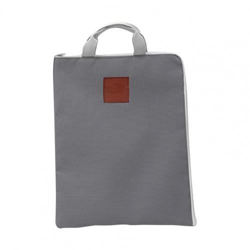 Document Pouch A4 File Folder Document Pouch Storage Organizer with Handle File Bag: Dark Gray