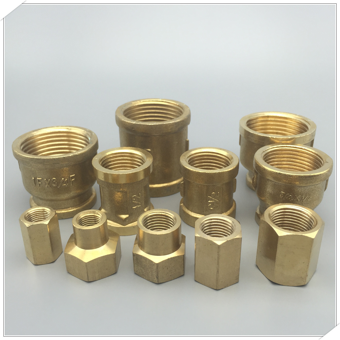 Messing Pijp Koperen Slang Hex Koppeling Koppeling Snelle Connetor Binnendraad 1/8 "1/4" 3/8 "1/2" 3/4 "Bsp Voor Water Fuel Gas