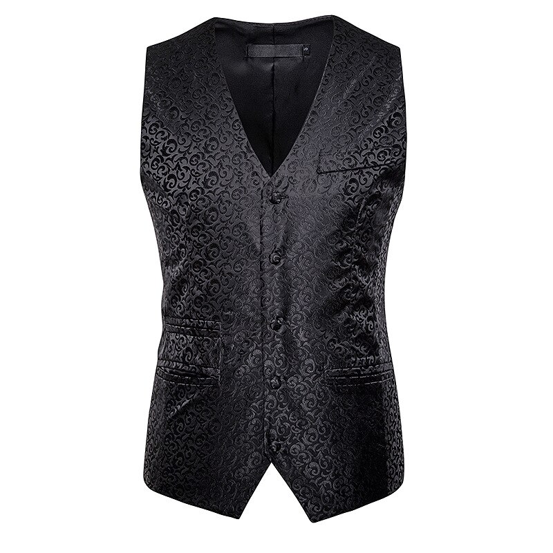 Chaleco de traje de Paisley para de boda Hipster para hombre chaleco Floral para hombre chalecos de vestir de ajuste delgado de un solo pecho para hombre Gilet XXL