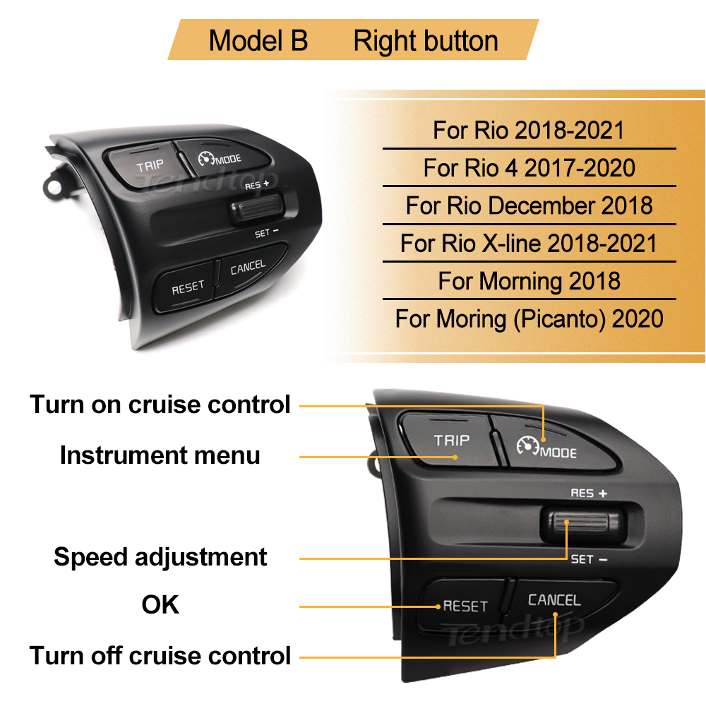 Multifunctional Steering Wheel Buttons For Kia RIO X-LINE K2 RIO 4 Cruise Control Remote Volume Bluetooth Car Switches