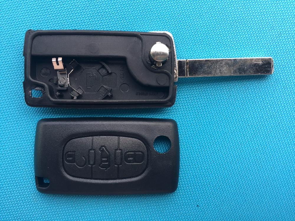 For Peugeot Expert Partner For Citroen Berlingo For DISPATCH 3 Button Flip Key FOB Remote Case Shell Uncut VA2 Blade No Logo Car