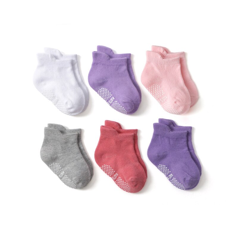 6/12Pairs Lente Herfst Baby Jongens Sokken Mesh Katoen Zachte Kinderen Tollder Sokken Met Rubberen Zolen Baby Baby anti-Slip Vloer Sokken