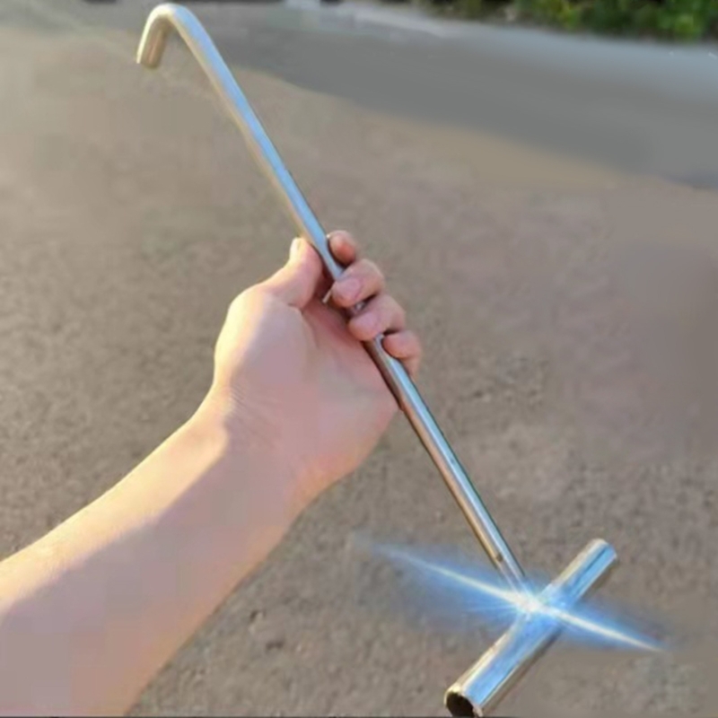 Brunnslockskrok kraftig stålbruns-t-krok brunnslyftkrok t-krok dragkrok för öppning av brunnslock