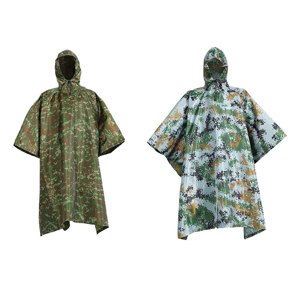 squisitamente progettato 300d nylon Oxford camuffare impermeabile campeggio pesca giungla avventura Multi-scopo poncho