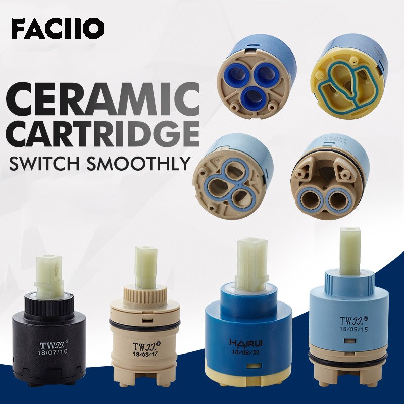 FACIIO – Cartouche de rechange en céramique, bobine de mélangeur,économie d&#39;eau du robinet de cuisine, dans la salle de bains, 35/40 mm, 1 pièce de remplacement