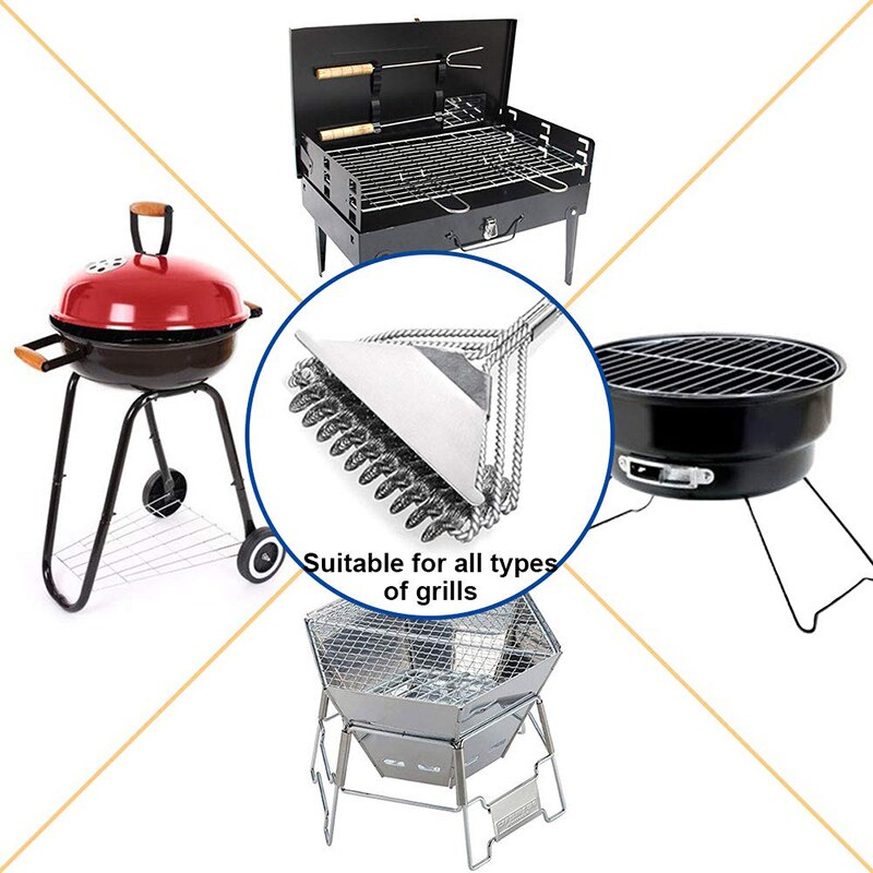 Grillbørste og skraber, bedste grillrenser, perfekte værktøjer til alle grilltyper, inklusive weber, ideelt grilltilbehør