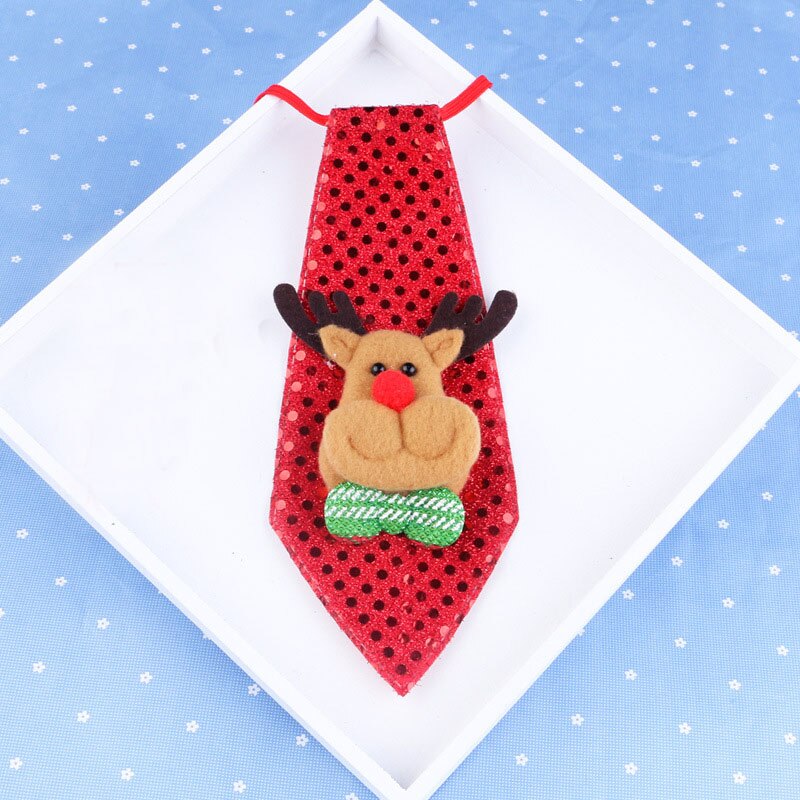 Jultomten fluga paljett slips vuxna barn dans fest dekorationer jul snögubbe älg hals klädsel hals slips