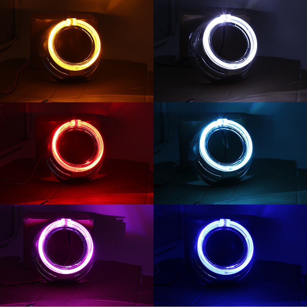 TAOCHIS 3.0 inch Bi-Xenon Projector Lens Shroud With Light Guide Angel Eyes Headlights for bi led Projector Lens