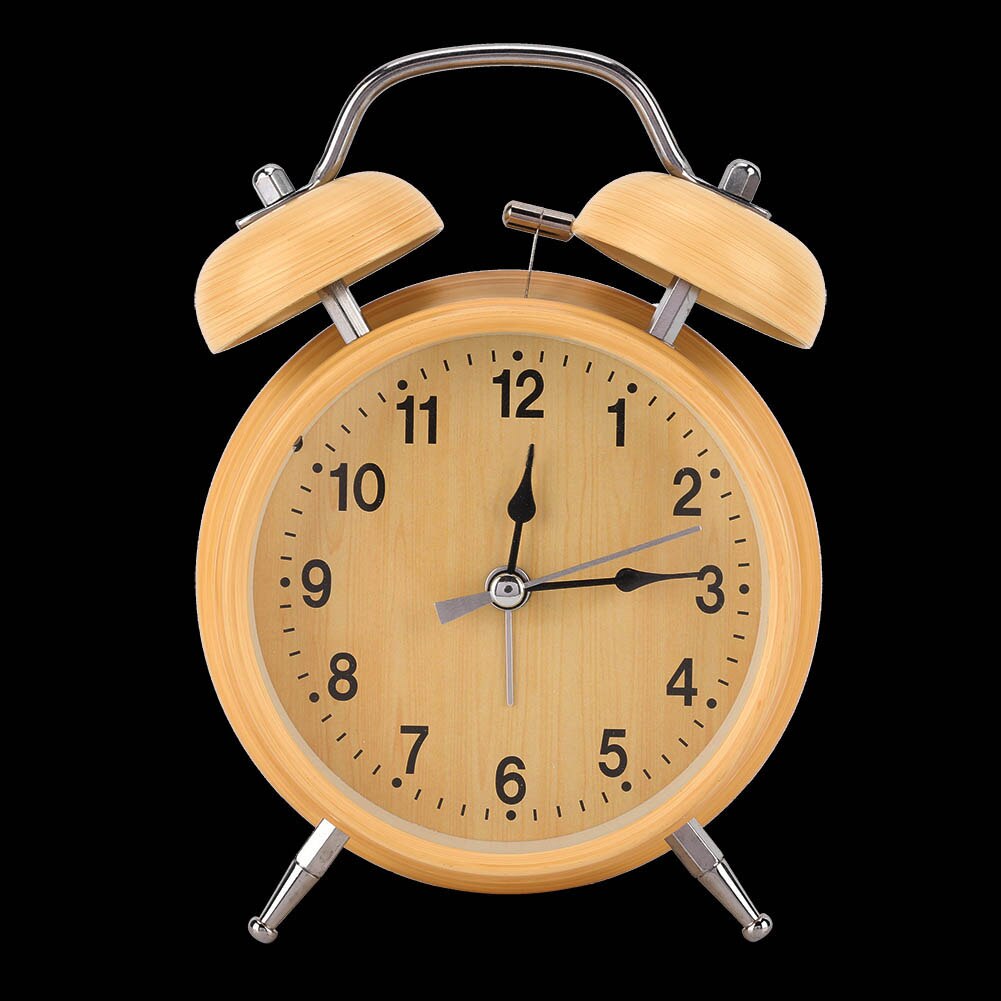 ABS Retro Mechanical Alarm Clock Manual Wind Up Metal Clock Double Twin