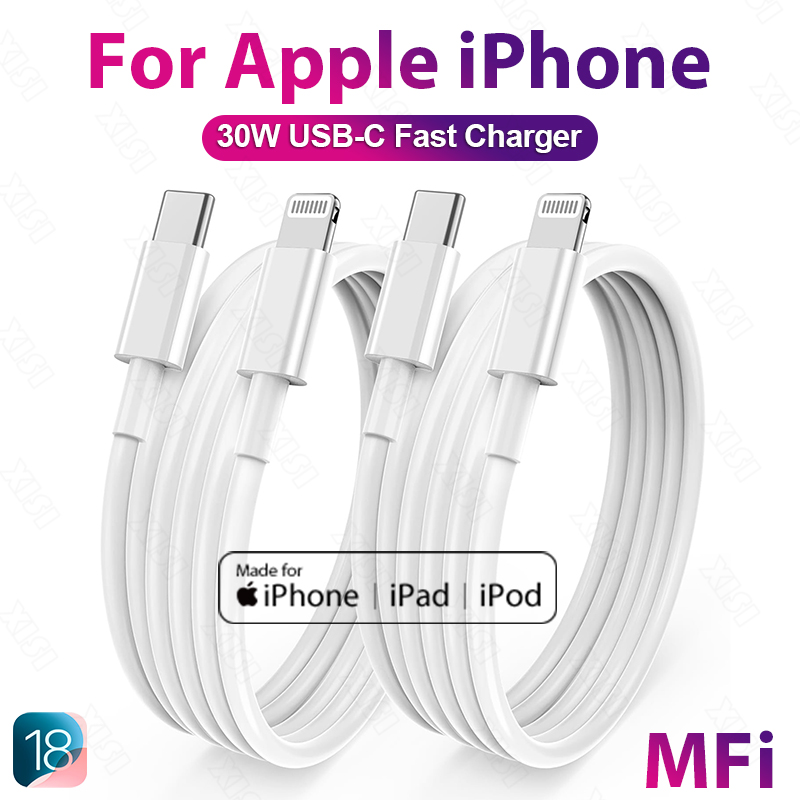 MFi PD 30W USB-C naar Lightning-oplaadkabel voor iPhone 14 13 12 11 Pro Max Type C Snel opladen XS XR X 8 Plus Telefoonaccessoires