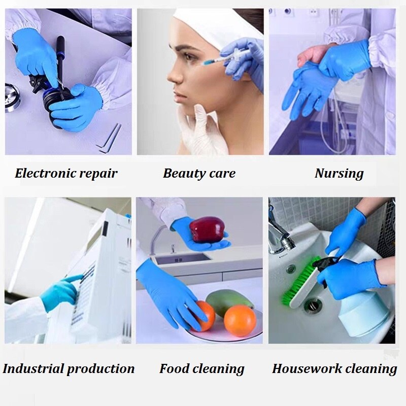 Gants de nettoyage en Latex réutilisables, 20 pièces, étanches, en Nitrile noir, accessoires de cuisine et de jardin pour la maison