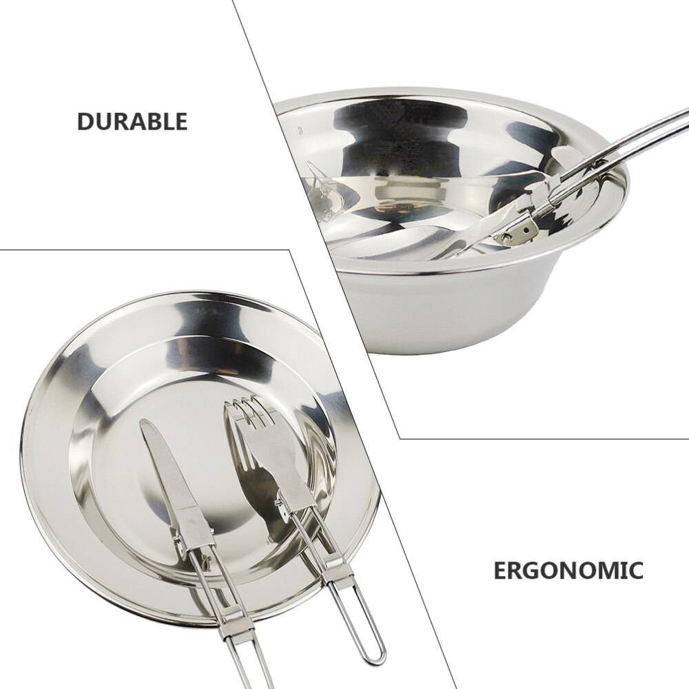 1 Set Van Roestvrij Staal Wandelen Servies Camping Kookgerei Camping Potten Voor Outdoor Keukengerei