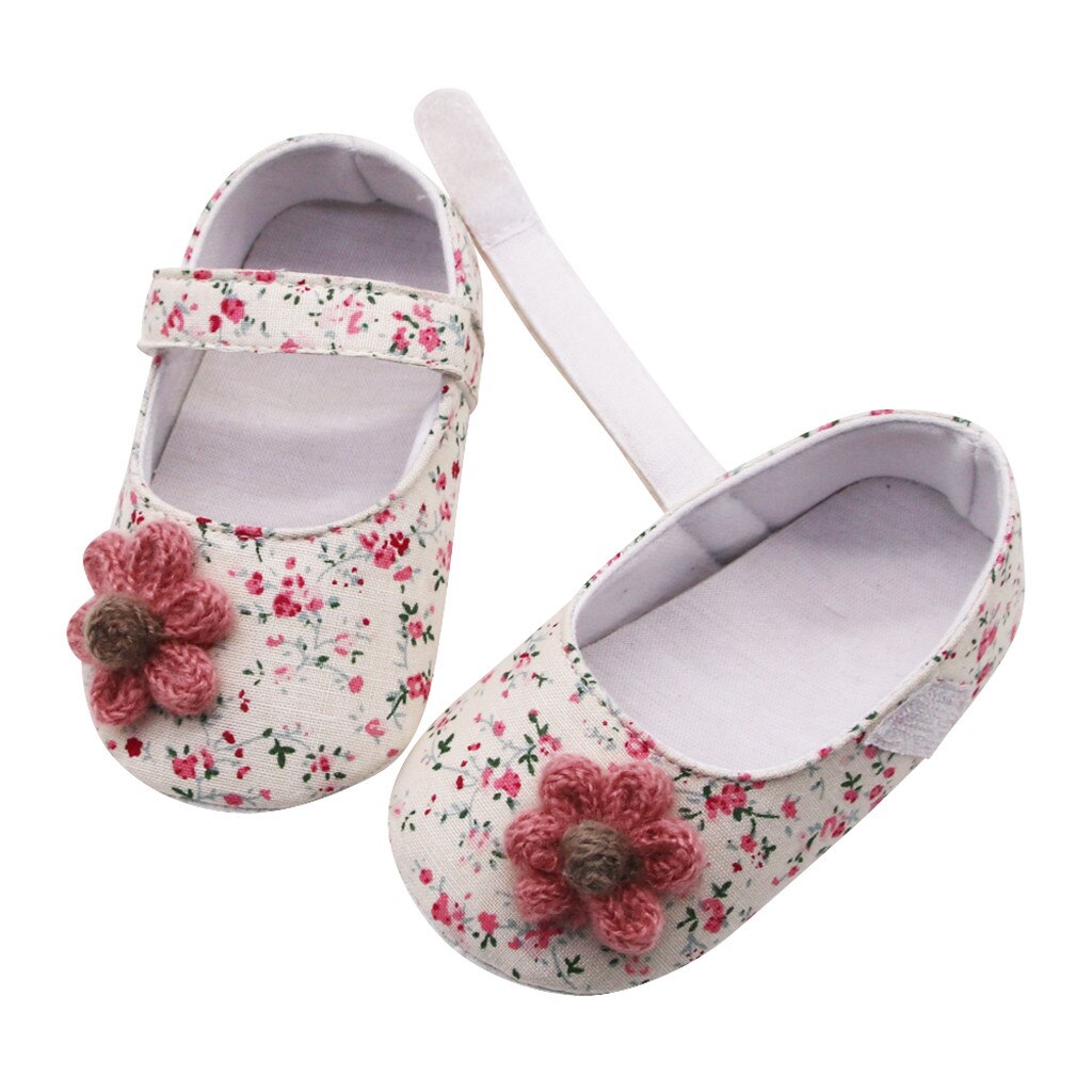 Sandales à bout rond pour -né fille, jolies chaussures imprimées de fleurs, à semelle souple, pour enfant en bas âge, 45, décontracté